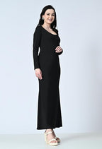 Women’s Casual Long Slip Dress – Full Sleeve Bodycon Maxi