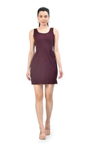 Women’s Maroon Round Neck Bodycon Mini Dress