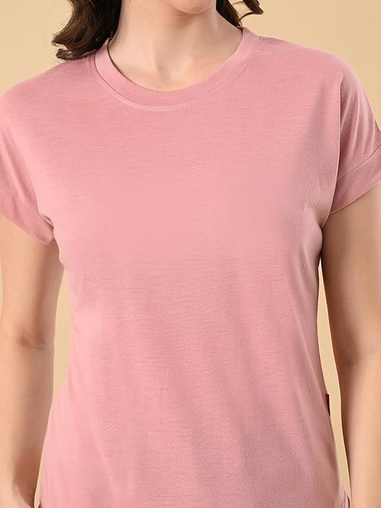 Stylish Up & Down Women’s High-Low Hem T-Shirt in Cotton Lycra