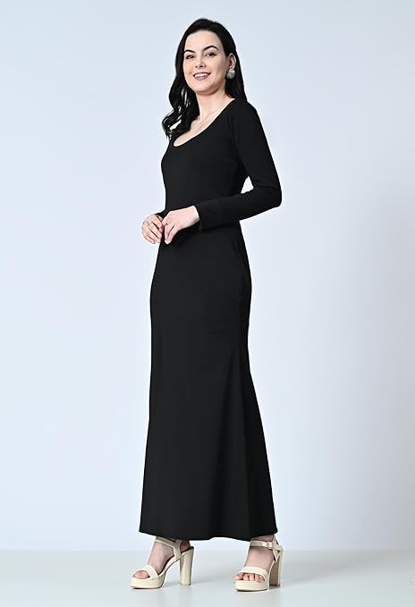Women’s Casual Long Slip Dress – Full Sleeve Bodycon Maxi