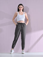 OWL MINK Women’s Cotton Ankle Length Joggers – Carbon