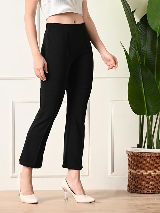 Women's Slim Fit Flared Casual Trousers