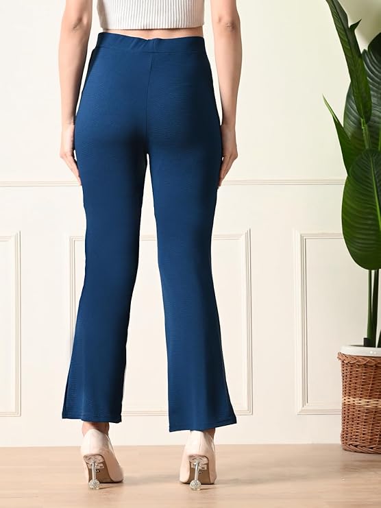 Women’s Solid Bootcut Regular Fit Trousers