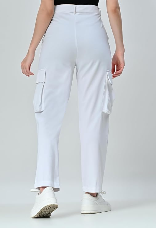 Women’s Stretchable Baggy Cargo Jeans with 4 Deep Pockets for Travel & Hiking