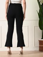 Women's Slim Fit Flared Casual Trousers
