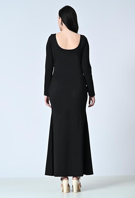 Women’s Casual Long Slip Dress – Full Sleeve Bodycon Maxi