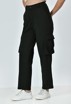 Stylish High Rise Cargo Jeans for Women – Baggy Fit with Deep Multi-Pockets