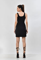 Women’s Black Round Neck Bodycon Mini Dress