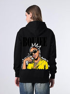 Women’s Black Printed Pullover Hoodie – Everyday Relaxed Fit