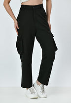 Stylish High Rise Cargo Jeans for Women – Baggy Fit with Deep Multi-Pockets