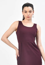 Women’s Maroon Round Neck Bodycon Mini Dress