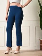 Women’s Solid Bootcut Regular Fit Trousers