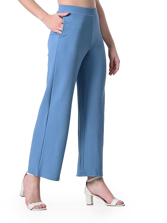 Women’s Elastic Waist Formal Straight Trousers