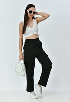 Stylish High Rise Cargo Jeans for Women – Baggy Fit with Deep Multi-Pockets