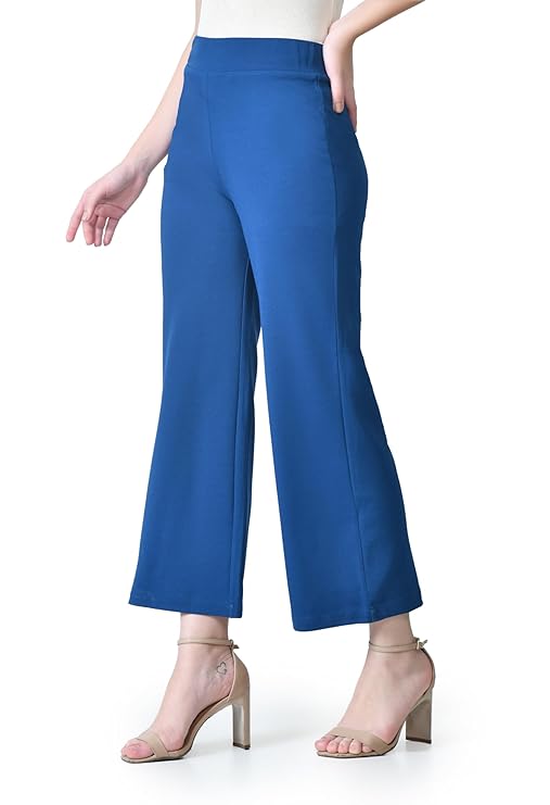 Women's High Waist Straight Fit Trousers | Stretchable Korean Pants