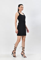 Women’s Black Round Neck Bodycon Mini Dress