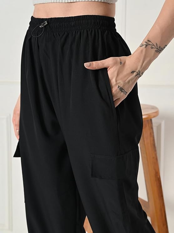 Women’s Loose Fit Cargo Jogger Pants with 4 Pockets