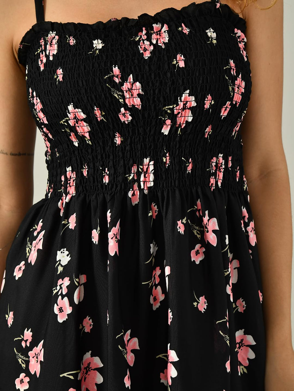 OWL MINK Women’s Flared Calf-Length Dress | Sleeveless Rayon Crepe