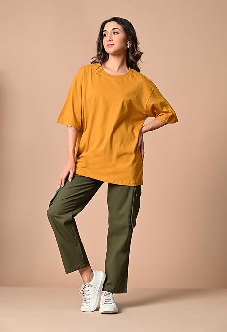Women's Oversized Cotton T-Shirt | Drop Shoulder