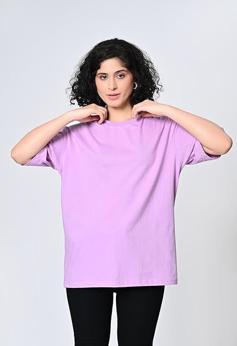Oversized Fit Women’s T-Shirt in 100% Cotton with Drop Shoulder Design