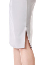 Women's Grey High-Waist Bodycon Pencil Skirt | Knee-Length Slit