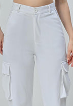 Women’s Stretchable Baggy Cargo Jeans with 4 Deep Pockets for Travel & Hiking