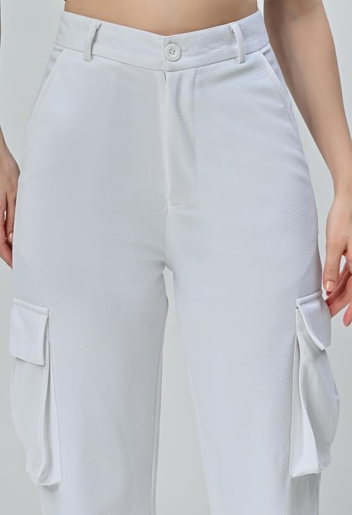 Women’s Stretchable Baggy Cargo Jeans with 4 Deep Pockets for Travel & Hiking