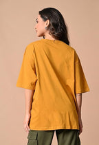 Women’s Oversized Fit Pure Cotton T-Shirt with Drop Shoulder & Half Sleeves