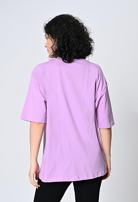 Oversized Fit Women’s T-Shirt in 100% Cotton with Drop Shoulder Design
