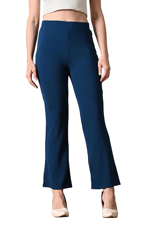 Women’s Solid Bootcut Regular Fit Trousers