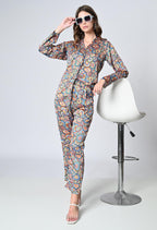 OWL MINK Women’s Rayon Co-Ord Set | 2-Piece Top & Bottom