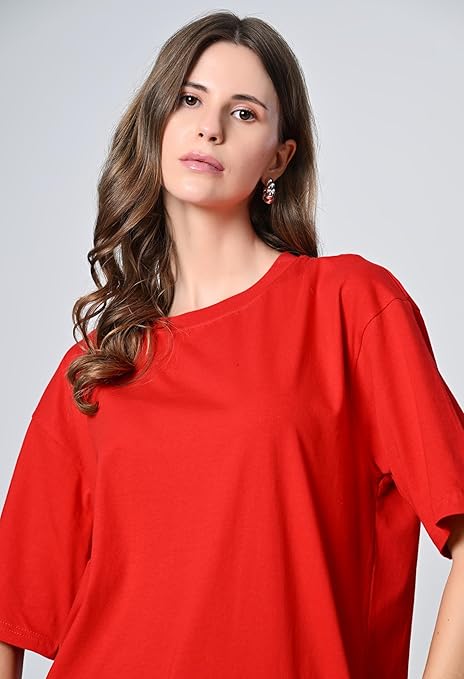 Women’s Oversized 100% Cotton Drop Shoulder T-Shirt