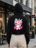 Owl Mink Women's Printed Cropped Hoodie with Graphic Print, Full Sleeves, Attached Hood, Casual Sweatshirt