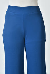 OWL MINK Women's High Waist Straight Fit Sky Blue Trousers
