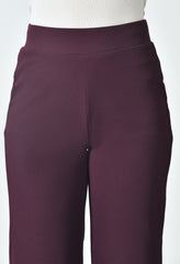 OWL MINK Women's High Waist Straight Fit Red Wine Trousers