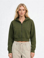Owl Mink Women's Printed Cropped Hoodie with Graphic Print, Full Sleeves, Attached Hood, Casual Sweatshirt