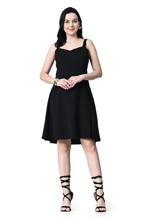 Women’s Sweetheart Neck Sleeveless Fit & Flare Dress | Knee Length