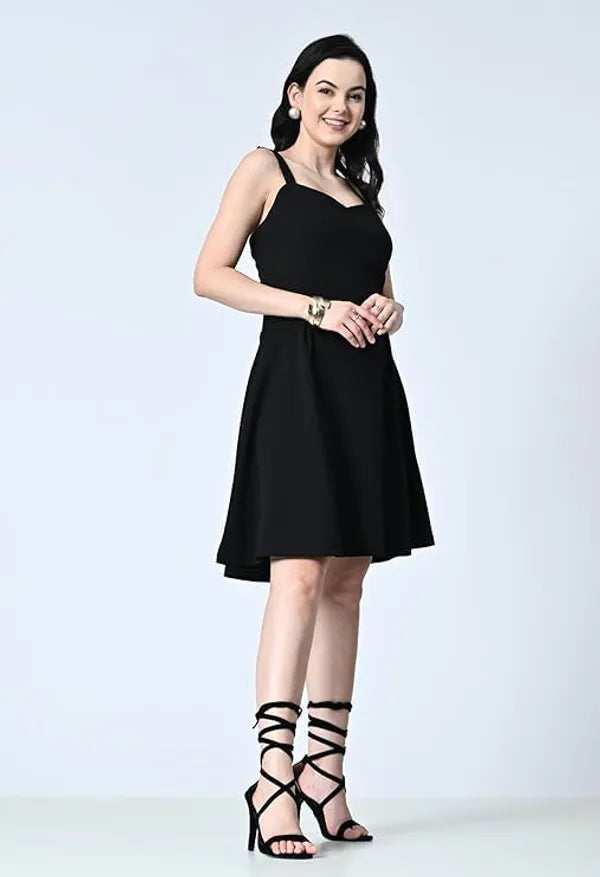 Women’s Sweetheart Neck Sleeveless Fit & Flare Dress | Knee Length