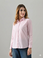 Owl Mink Women’s   Striped Cotton Shirt | Regular Fit, Full Sleeve, Collared Formal Shirt for Office, Casual